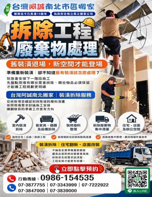 台灣阿誠南北市區搬家