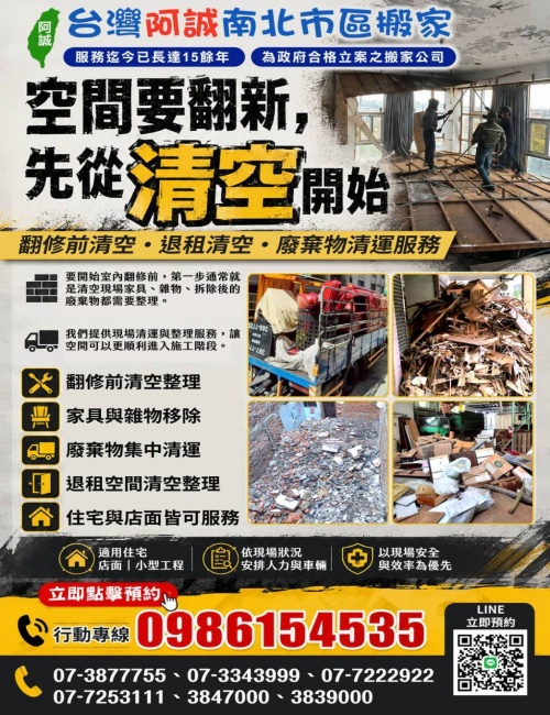 台灣阿誠南北市區搬家